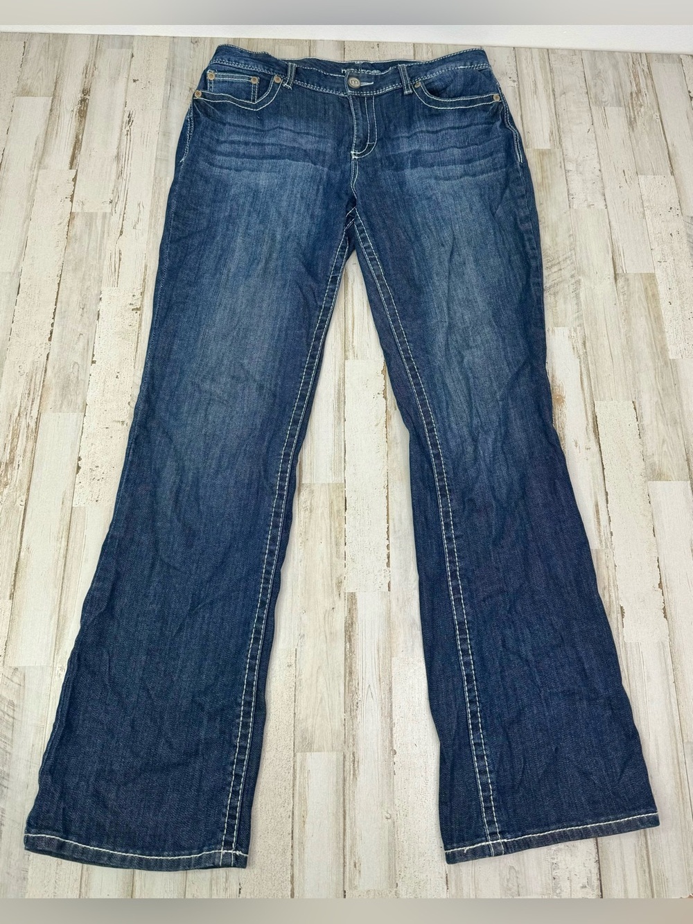 Maurices Jeans Womens 11/12L Blue High Rise Straight Leg